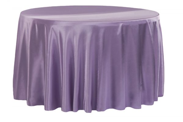 Lilac Satin Tablecloth Round