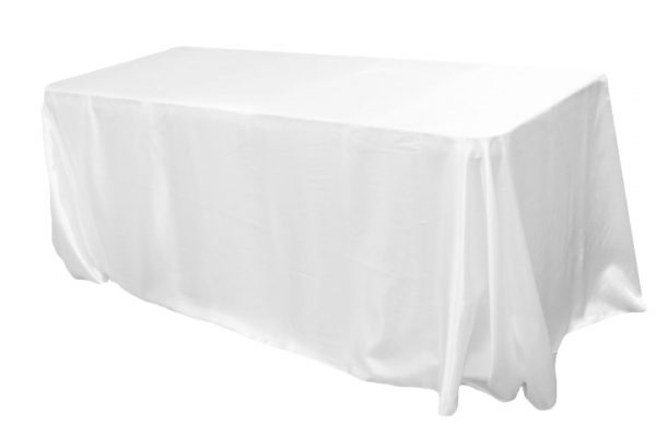 White Satin Tablecloth Rectangle