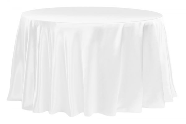 White Satin Tablecloth Round
