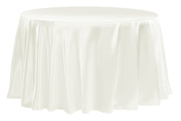 Ivory Satin Tablecloth Round