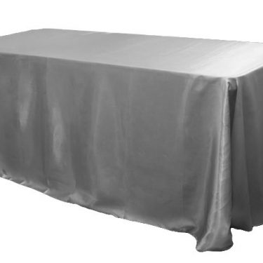 Silver Satin Tablecloth Rectangle